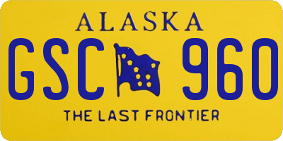 AK license plate GSC960