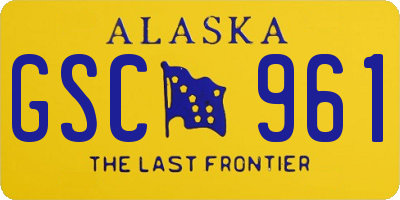 AK license plate GSC961
