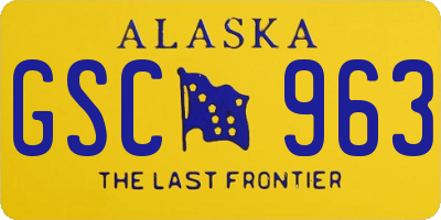 AK license plate GSC963