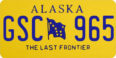 AK license plate GSC965