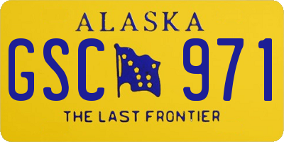 AK license plate GSC971