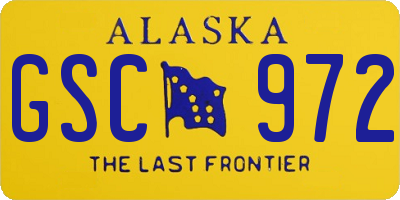 AK license plate GSC972