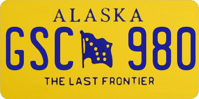AK license plate GSC980
