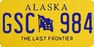AK license plate GSC984