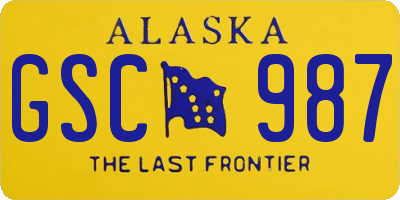 AK license plate GSC987