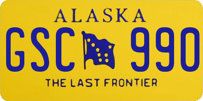 AK license plate GSC990