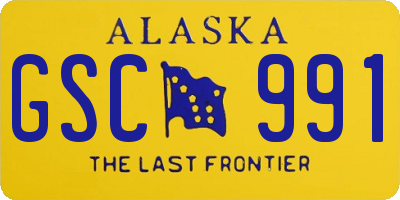AK license plate GSC991