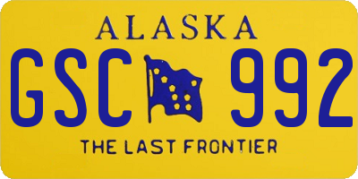 AK license plate GSC992