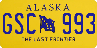 AK license plate GSC993