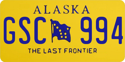 AK license plate GSC994