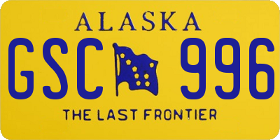 AK license plate GSC996