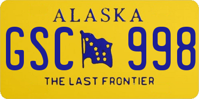 AK license plate GSC998