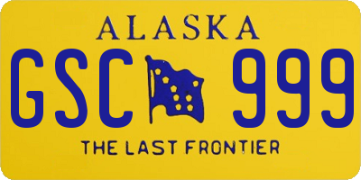 AK license plate GSC999