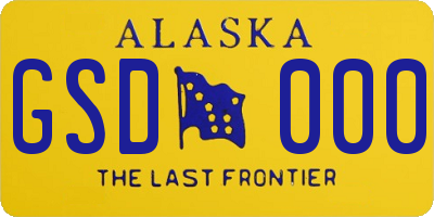 AK license plate GSD000