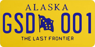 AK license plate GSD001