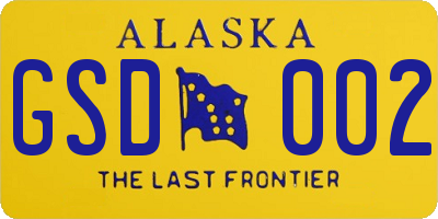 AK license plate GSD002