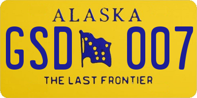 AK license plate GSD007
