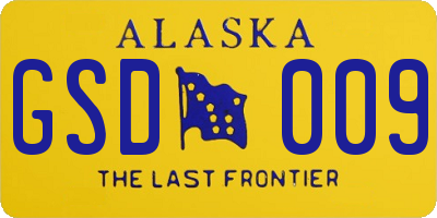 AK license plate GSD009