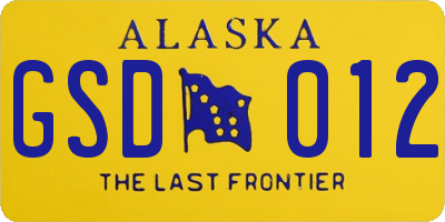AK license plate GSD012