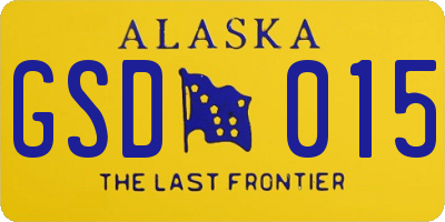 AK license plate GSD015