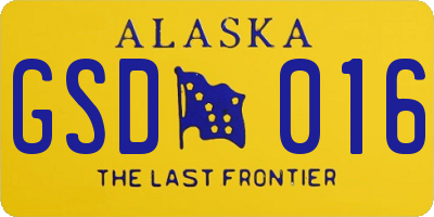 AK license plate GSD016