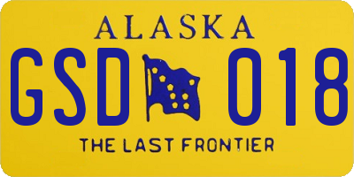 AK license plate GSD018