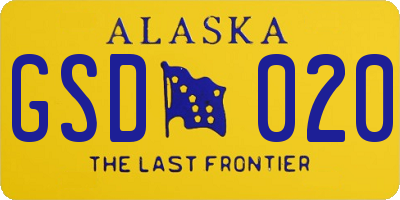AK license plate GSD020