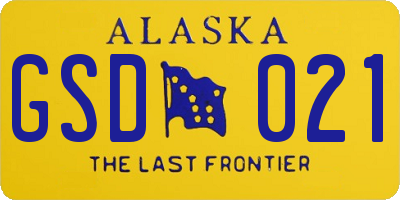 AK license plate GSD021