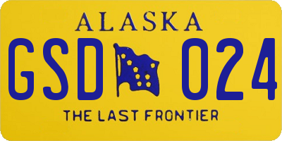 AK license plate GSD024