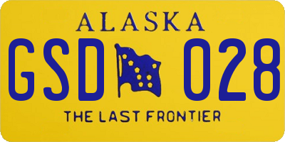 AK license plate GSD028