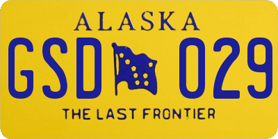 AK license plate GSD029