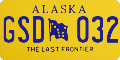 AK license plate GSD032