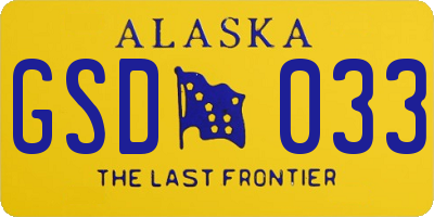 AK license plate GSD033