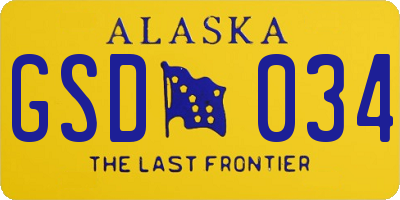 AK license plate GSD034
