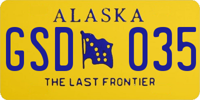 AK license plate GSD035