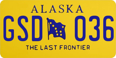 AK license plate GSD036