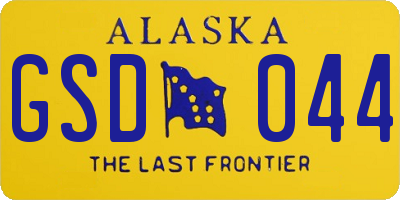 AK license plate GSD044