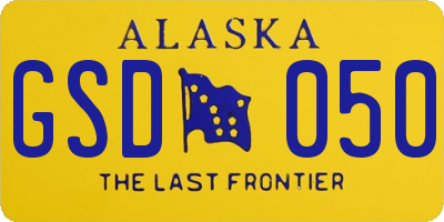 AK license plate GSD050