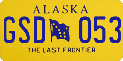 AK license plate GSD053