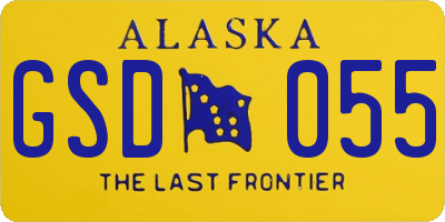 AK license plate GSD055