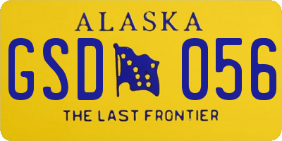 AK license plate GSD056