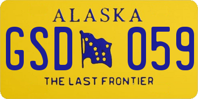 AK license plate GSD059