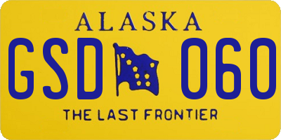 AK license plate GSD060