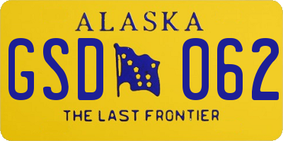 AK license plate GSD062