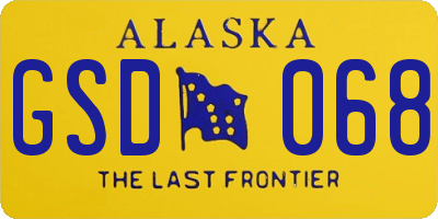 AK license plate GSD068