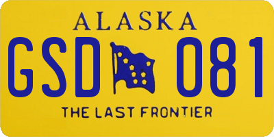 AK license plate GSD081