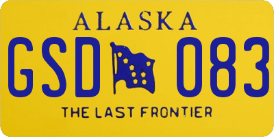 AK license plate GSD083