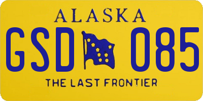 AK license plate GSD085