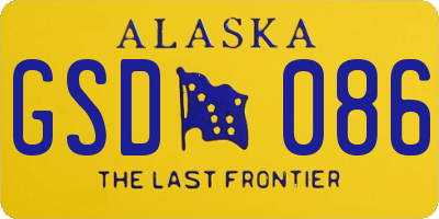 AK license plate GSD086