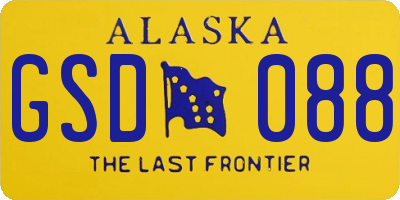AK license plate GSD088